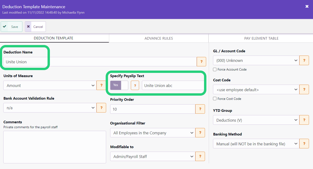 Unite Union Fees Deduction